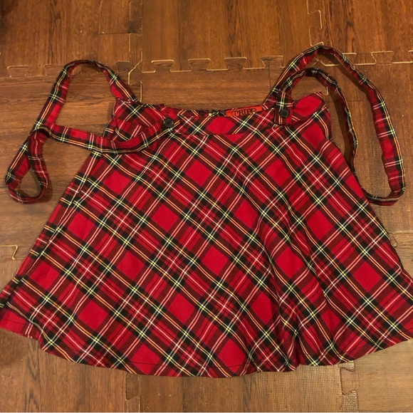 Tripp nyc Dresses & Skirts - Rare TRIPP NYC red plaid suspenders skirt size XS